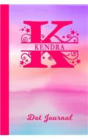 Kendra Dot Journal: Personalized Custom First Name Personal Dotted Bullet Grid Writing Diary - Cute Pink & Purple Watercolor Cover - Daily Journaling for Journalists & 