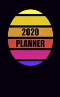 2020 Planner: December 29, 2019 to January 2, 2021 Dated Weekly Diary, Academic Organiser, & Journal With A Soft And Sturdy Matte Black Retro Sunset Themed Cover