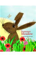 Summer Meadow Writing Book Journal Paper: Whimsical Hare Illustration