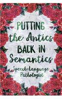 Putting the Antics Back in Semantics Speech Language Pathologist