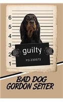 Bad Dog Gordon Setter: Blank Cookbook Recipes & Notes Featuring 120 Pages 6x9