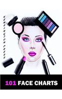 101 Face Charts: Female Face Charts For Makeup Artists Large Book