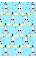 Bullet Journal Notebook Little Unicorns on Rainbows Pattern 1: 112 Page Numbered Dot Grid Bullet Journal with Index Pages and Key Pages in Portable 6 X 9 Size.