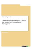 Crowdinvesting. Anlagemotive, Chancen und Risiken aus Perspektive der Kapitalgeber