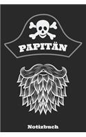 Papitän Notizbuch: Liniertes A5 Heft für alle bärtigen Kapitäne mit Kind - auch Papitän genannt