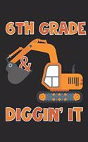 6th Grade Squad - Excavator Back To School Gift - Notebook For Sixth Grade Boys - Boys Construction Writing Journal