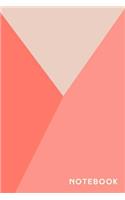 Notebook: Lined Journal for Writing and Gratitude with Cute Geometric Color Block Cover Design in Coral