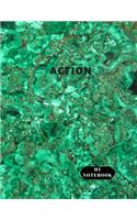 My Notebook Action: Notebook with a motivating word, Inspirational Quote Notebook, Journal For Girls, Women, Man - Lines 8.5 x 11, 100 pages - Green Granite Cover