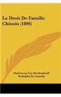 Droit De Famille Chinois (1896)