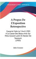 A Propos De L'Exposition Retrospective