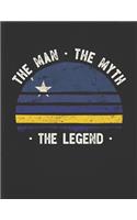 The Man The Myth The Legend: Curacao Flag Sunset Personalized Gift Idea for Curacaoan Coworker Friend or Boss Planner Daily Weekly Monthly Undated Calendar Organizer Journal
