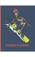 Student Planner: Snowboard Skeleton Cool 2019-2020 Back to School Student Academic Planner to Track Class Schedules, Assignments