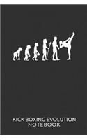 Kickboxing Evolution Notebook: Blank lined journal 100 page 6 x 9 Kickboxing notebook funny retro evolution of man novelty graphic martial arts Gifts for him to jot down ideas and