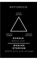 Notizbuch Gute Noten Sozial Leben Genug Schlaf Schule Wähle Zwei