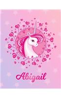 Abigail: Unicorn Sheet Music Note Manuscript Notebook Paper - Horse Personalized Letter G Initial Custom First Name Cover - Musician Composer Instrument Comp