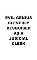 Evil Genius Cleverly Desguised As A Judicial Clerk: Personal Judicial Clerk Notebook, Judicial Assistant Journal Gift, Diary, Doodle Gift or Notebook - 6 x 9 Compact Size, 109 Blank Lined Pages
