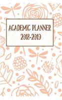 Academic Planner 2018-2019: Monthly/Weekly Planner with Extras / Peach Fall Patterned Cover / 6" x 9"