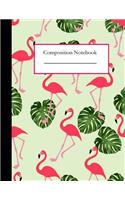 Composition Notebook: Flamingo Composition Notebook for back to school, home, office, student, teacher - Wide ruled 100 pages