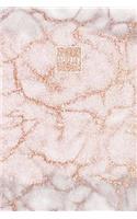 2019: A5 Diary Week to View Horizontal Layout Wo2p Planner Journal Rose Gold Marble Glitter