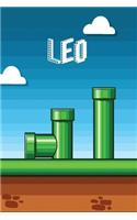 Leo: Vintage Video Game Personalized Name Notebook Journal Diary Sketchbook with 120 Lined Pages 6x9