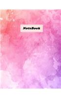 Notebook: Lined Notebook, Large (8.5 x 11 inches), 110 Pages - Pink Watercolor Cover