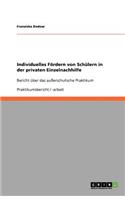 Individuelles Fördern von Schülern in der privaten Einzelnachhilfe