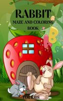 Rabbit Maze and Coloring Book for Kids