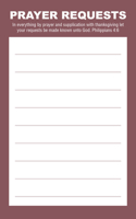 Prayer Request Card - Burgundy (Package of 50): Philippians 4:6 (Kjv)