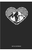 Bicycle Notebook: Lined Log Book For Biker: Mountain Bike Journal Vintage Heart Chain Gift