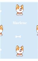 Marlene: Liniertes Corgi Notizbuch oder Hund Notizheft liniert - Hunde Journal für Männer und Frauen mit Linien