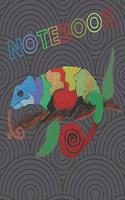 Notebook: Cute Chameleon Composition Notebook/Journal for Animals Lovers to Writing (7.44x9.69 Inch.) Wide Ruled Lined Paper 120 Blank Pages (COLORFUL&BLACK P