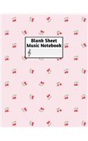 Blank Sheet Music Notebook: Easy Blank Staff Manuscript Book Large 8.5 X 11 Inches Musician Paper Wide 12 Staves Per Page for Piano, Flute, Violin, Guitar, Trumpet, Drums, Cell