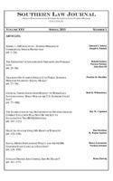 Southern Law Journal, Vol. XXV, No. 1, Spring 2015