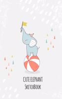 Sketchbook: Cute Elephant Cover Notebook for Drawing, Writing, Painting, Doodling or Sketching, 120 Pages, 6x9 Blank Paper kids