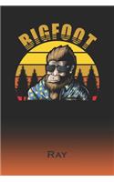 Ray: Bigfoot Journal - Custom First Name Personal Writing Logbook - Letter R Classic Old-Fashioned Nostalgic Sunset Cover - Daily Journaling for Journali