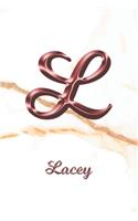 Lacey: Sketchbook - Blank Imaginative Sketch Book Paper - Letter L Rose Gold White Marble Pink Effect Cover - Teach & Practice Drawing for Experienced & As