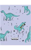 Notebook: Dinosaur on purple cover and Lined pages, Extra large (8.5 x 11) inches, 110 pages, White paper(5 Dinosaur on Purple Notebook)