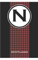 2019 Planner: Monogram N Buffalo Plaid Dated Daily, Weekly, Monthly, Yearly Planner with To-Do, Gratitude, Habit Tracker, Dot Grid to Use as Organizer, Schedule, 