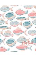 Notebook: Fish Cover and Dot Graph Line Sketch Pages, Extra Large (8.5 X 11) Inches, 110 Pages, White Paper, Sketch, Draw and Paint(1 Fish Notebook)