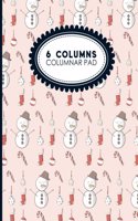 6 Columns Columnar Pad: Accounting Pad, Accounting Journal Paper, Personal Bookkeeping Ledger, Christmas Cover, 8.5 x 11, 100 pages