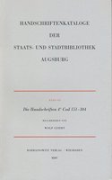 Handschriftenkataloge Der Staats- Und Stadtbibliothek Augsburg