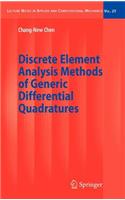 Discrete Element Analysis Methods of Generic Differential Quadratures