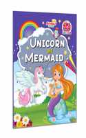 Unicorn and Mermaid Coloring Book for Kids | Magical Adventures with Unicorns, Mermaids, and Enchanting Scenes | Perfect for Ages 3-7 | Adhiraj Books