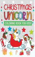 Christmas unicorn coloring book for kids