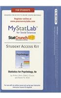 New Mylab Statistics with Pearson Etext -- Standalone Access Card -- For Statistics for Psychology