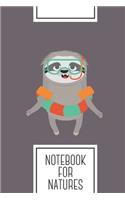 Notebook for Natures: Lined Journal with Summer Sloth with swimsuit Design - Cool Gift for a friend or family who loves travel presents! - 6x9" - 180 White lined pages - 