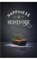 happiness is homemade: cake Blank Recipe Journal to write in for Women to put all your Favorite Family or Friends Recipes in Your Very Own Cookbook.