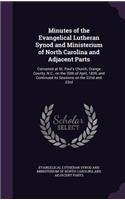 Minutes of the Evangelical Lutheran Synod and Ministerium of North Carolina and Adjacent Parts