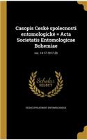 Casopis Ceske Spolecnosti Entomologicke = ACTA Societatis Entomologicae Bohemiae; Roc. 14-17 1917-20