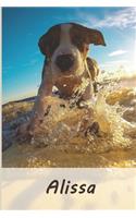 Alissa: Tagebuch / Journal Personalisiertes Notizbuch Alissa - individuelles Namensbuch mit Hunde Motiv - DIN A5 100 Seiten - liniert